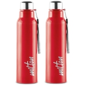 Milton Steel Fit 900 Insulated Inner Stainless Steel Water Bottle, Set of 2, 630 ml Each, Red - Red