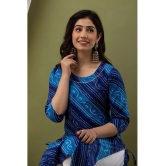 Lee Moda - Blue Cotton Blend Womens Straight Kurti ( Pack of 1 ) - XXL