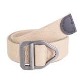 Zacharias - Cream Canvas Mens Casual Belt ( Pack of 1 ) - None