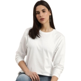 PPTHEFASHIONHUB - White Cotton Blend Loose Fit Womens T-Shirt ( Pack of 1 ) - None