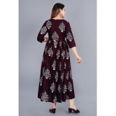 Smien - Wine Rayon Women's Anarkali Kurti ( Pack of 1 ) - None