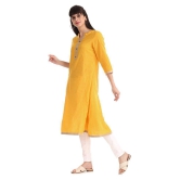 Karigari - Yellow Cotton Women's Flared Kurti ( Pack of 1 ) - XL