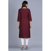 Smien - Maroon Rayon Womens A-line Kurti ( Pack of 1 ) - None