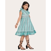 Girls Cotton Unique Design Printed Knee Length A-Line Dress-Yellow / 8 - 9 Years