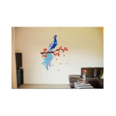 Asmi Collection Beautiful Peacock and Flowers wall stickers Nature Sticker ( 130 x 130 cms )