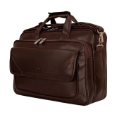 Leather World Classic 22Ltrs Brown P.U. Office Bag - Brown