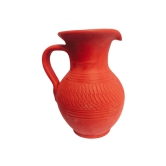 Handmade Red Clay Water Pitcher with Unique Design. (2 Litre Capacity)