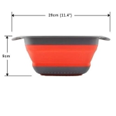 NIDY® Square Folding Colander Washing Drain Basket Silicone Filter Baskets Washing Up Bowl Collapsible Colander Washing Up Bowl Silicone Strainer Filter Basket Size:29 cm