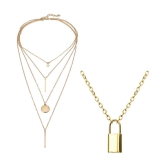 YouBella Jewellery Stylish Combo of Two Necklace Chains for Women and Girls (Style 3) - Golden