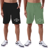 London Hills Mens Shorts Cotton Blend Shorts with Side Pockets | Shorts for Mens | Mens Cotton Shorts | shorts for men combo (Pack of 2)