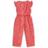 Juscubs - Red Cotton Girls Jumpsuit ( Pack of 1 ) - None