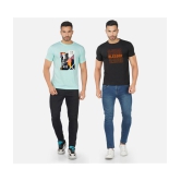 CHOZI Cotton Blend Regular Fit Printed Half Sleeves Men's T-Shirt - Multicolor ( Pack of 2 ) - None