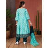 Aarika Sea Green Rayon Girls Anarkali Suit Set ( Pack of 1 ) - None