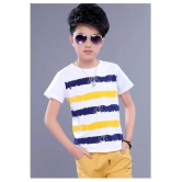 FORCE Kids Cotton Tshirt White::Yellow::Navy blue 8-9 Years - None