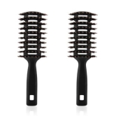 Urbane Home Hair Brush, Flexible Bristles, Paddle, Quick Drying, All Hair Types, Round Vented, 2 Piece, Black, C13-X-BLK-Urbane Home Hair Brush | Flexible Bristles | Paddle | Quick Drying | All H