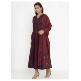 miravan Maroon Cotton Anarkali Kurti - - 3XL