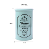 Metal Sugar Jar - Green, 900 Ml