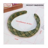 LYKAA Padded & Boho Headbands, Puffy Sponge Thick check printed Vintage Hair Accessories Pack Of 2 - Brown