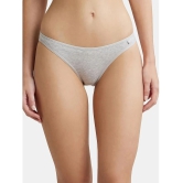 Jockey SS02 Women Super Combed Cotton Elastane Stretch Low Waist Bikini - Steel Grey Melange - None