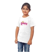 Girls Cotton Princess Half Sleeve TShirt (White) PID41482