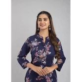 MAUKA - Blue Rayon Womens Straight Kurti ( Pack of 1 ) - None