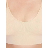 ILRASO - Beige Cotton Blend Removable Padding Women's Sports Bra ( Pack of 1 ) - None