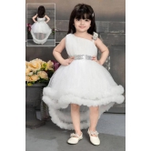 Cutedoll White High Low Kids White Dress For Birthday-2-3 Year