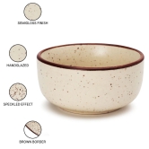 Reactive Handpainted Premium Ceramic 4 Small Dinner Bowl| Dessert Bowl, Soup Bowl, Salad Bowl | Stoneware | Microwave and Dishwasher Safe | Pack of 4 | Begie Speckeld