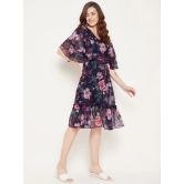 Floral Printed Georgette Empire Dress