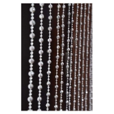 YUTIRITI Single Door Beaded String Curtain - Silver