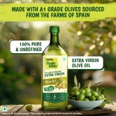 Tata Simply Better Pure & Unrefined Extra Virgin Olive Oil, A1 Grade Olives From The Farms of Spain, Cold Press Extraction, Cholesterol & Trans Fat-Free, Natural Antioxidants, Rich in Vitamin E & K