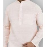 DESHBANDHU DBK Peach 100 Percent Cotton Kurta Single - None