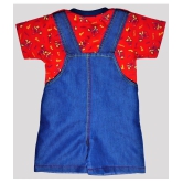 Wise Guys - Red & Blue Denim Baby Boy,Baby Girl Dungaree Sets ( Pack of 1 ) - None