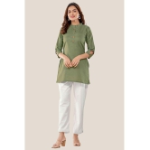 Glomee - Green Cotton Blend Women's Tunic ( Pack of 1 ) - None