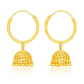 LUV FASHION Golden Hoops Earrings ( Pack of 1 ) - Golden