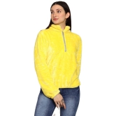 PPTHEFASHIONHUB Faux Fur Womens Non Hooded Sweatshirt ( Yellow ) - None