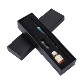 Pindia Jellyfish Glass Dip Pen Ink Set With Penholder For Writing Signature And Business Gift, Black