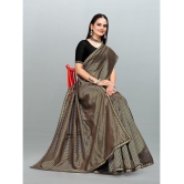 Om Shantam Sarees - Black Organza Saree With Blouse Piece ( Pack of 1 ) - Black