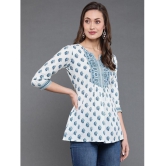 Antaran 100% Cotton Printed A-line Womens Kurti - White ( Pack of 1 ) - None