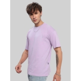 PPTHEFASHIONHUB Cotton Blend Oversized Fit Solid Half Sleeves Mens T-Shirt - Lavender ( Pack of 1 ) - None