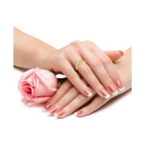 Vighnaharta  Pressing Leaf (CZ) Rhodium Plated  Ring with Scented Velvet Rose Ring Box for women and girls and your Valentine. [VFJ1602SCENT- ROSE-G16 ] - None