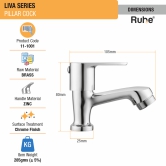 Liva Pillar Tap Brass Faucet- by Ruhe®