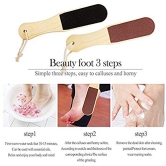 Double Sided Foot File Scrubber | Dead Skin & Callus Remover | Feet Scraper | Pedicure Tool with Wooden Handle