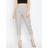 Women Grey Relaxed Pleated Cigerette Trousers