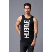 Husstle Printed Black Vest for Men 4XL