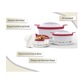 Milton - White Steel Thermoware Casserole ( Set of 3 , 1350 mL ) - White