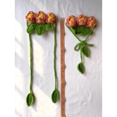 Hand Crafted Crochet Curtain Tiebacks Peach and Yellow