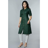 Glorious - Green Rayon Women's Front Slit Kurti ( Pack of 1 ) - None