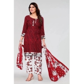 Kashvi Unstitched Crepe Printed Dress Material - Red ( Pack of 1 ) - Red