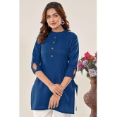 Glomee - Blue Cotton Blend Women's Tunic ( Pack of 1 ) - None